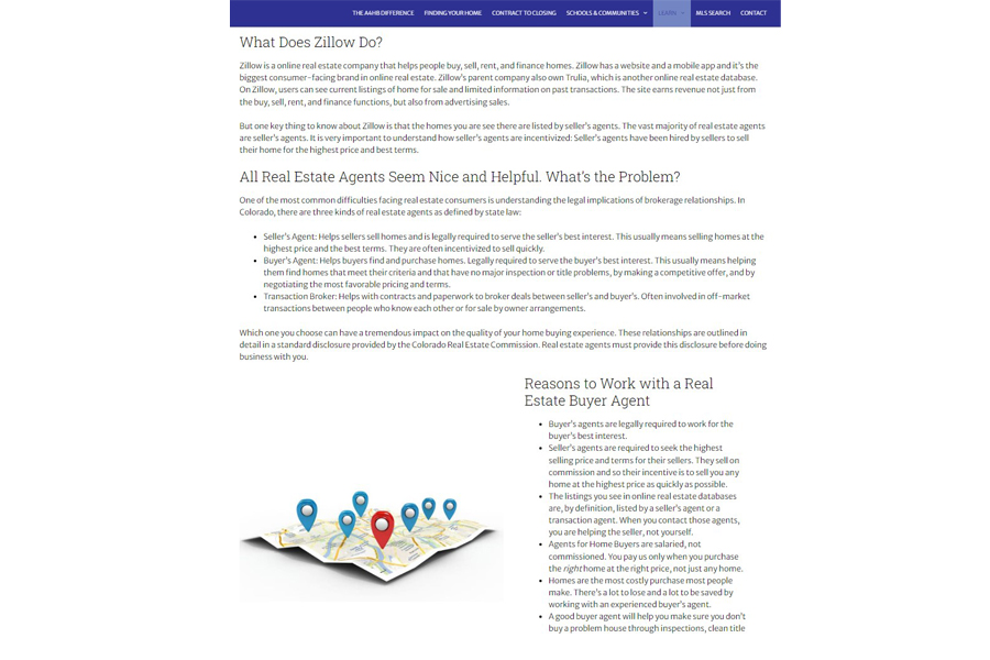 For this content marketing campaign for Agents for Home Buyers, we upgraded existing content, did SEO, and created 50+ paid social media ads.