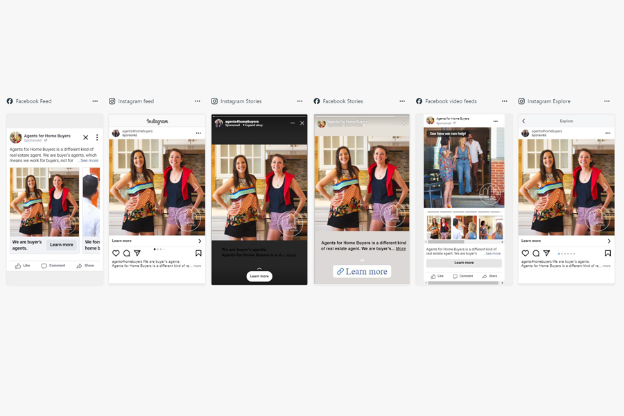 For this content marketing campaign for Agents for Home Buyers, we upgraded existing content, did SEO, and created 50+ paid social media ads.