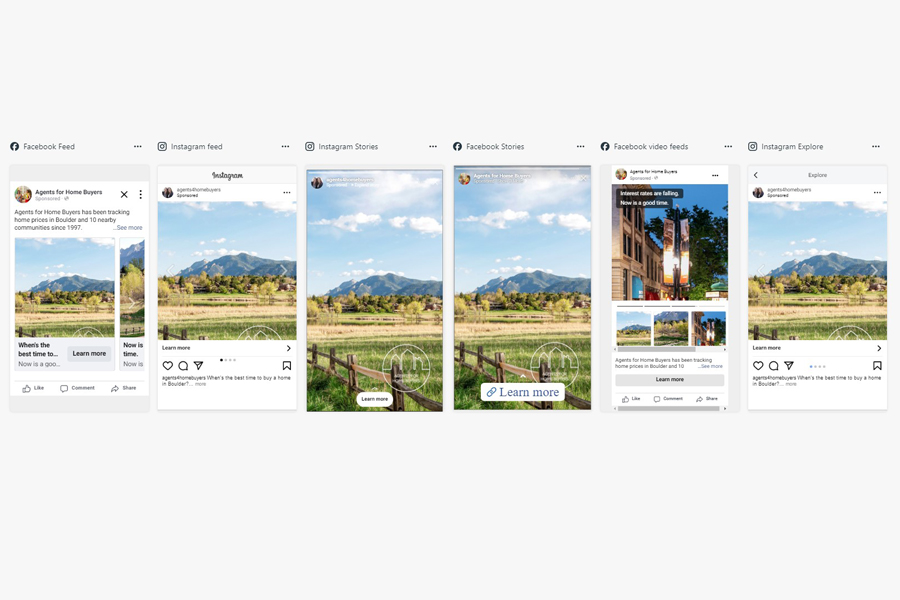 For this content marketing campaign for Agents for Home Buyers, we upgraded existing content, did SEO, and created 50+ paid social media ads.