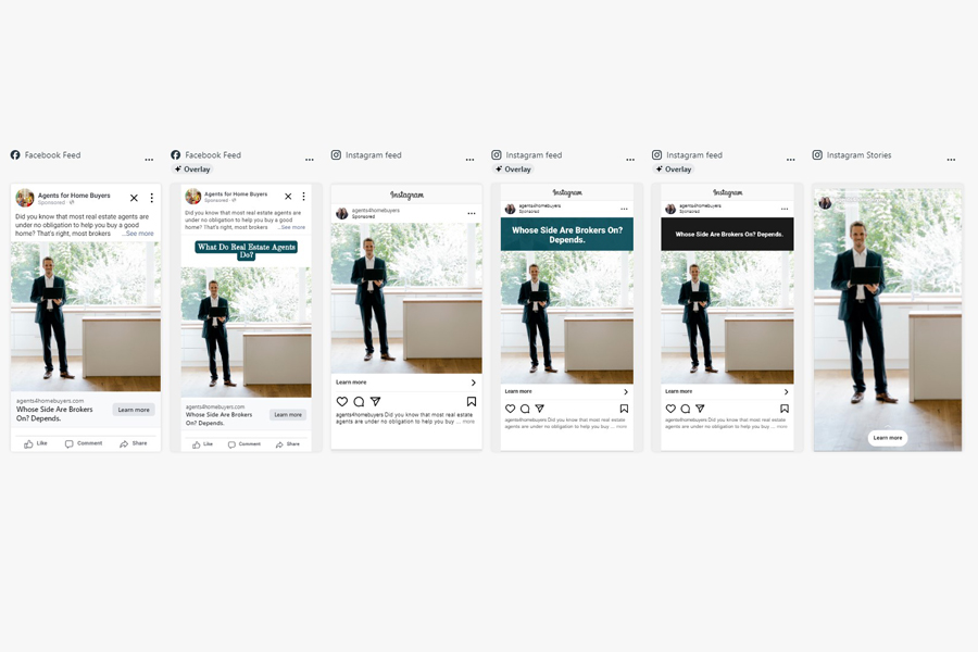 For this content marketing campaign for Agents for Home Buyers, we upgraded existing content, did SEO, and created 50+ paid social media ads.